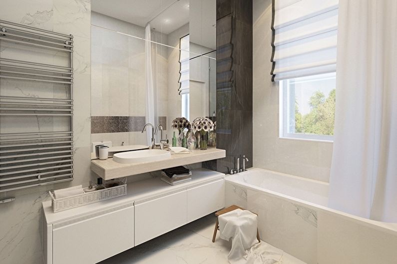 Minimalism white bathroom - การออกแบบตกแต่งภายใน