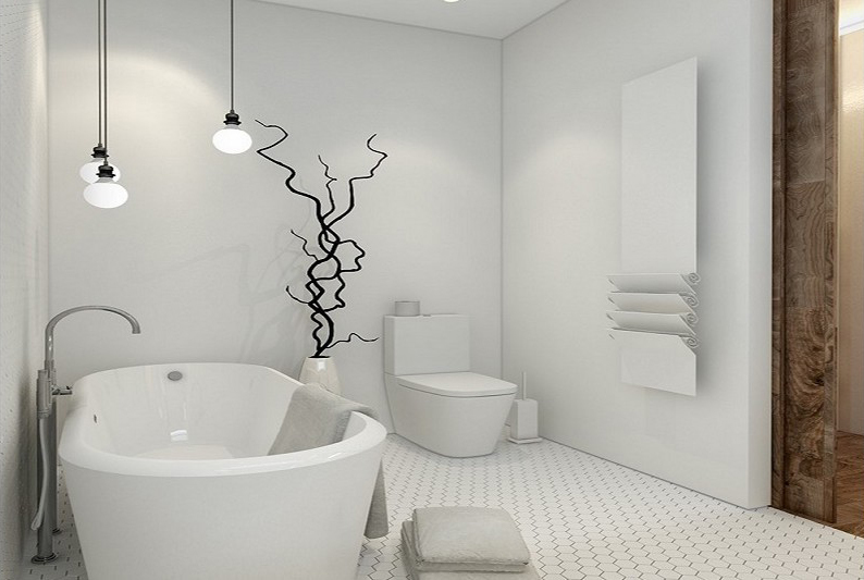 Minimalismo baño blanco - Diseño de interiores