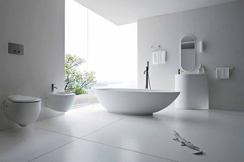 Minimalismo baño blanco - Diseño de interiores