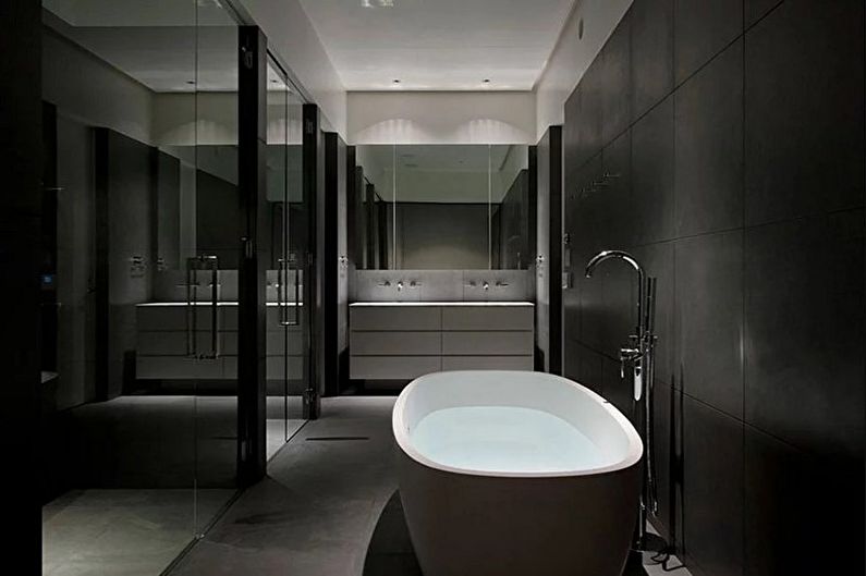 Bagno minimalista nero - Interior Design