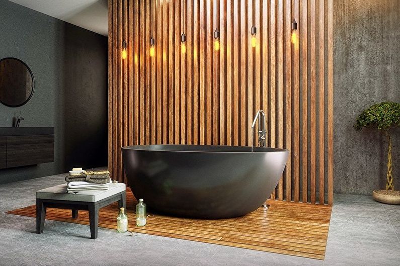 Salle de bain noir minimalisme - Design d'intérieur