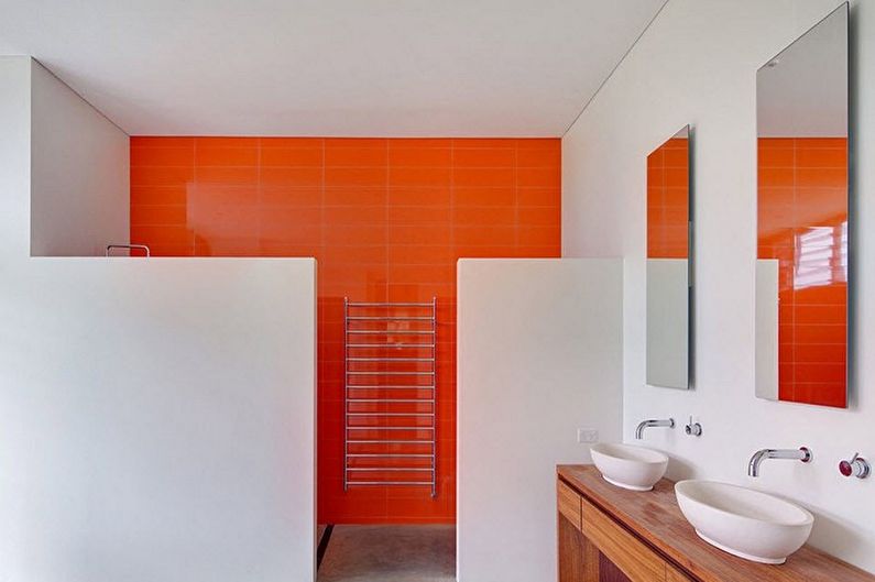 Banheiro minimalista vermelho - design de interiores