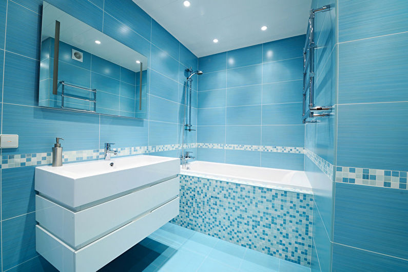 Bagno minimalista blu - Interior Design