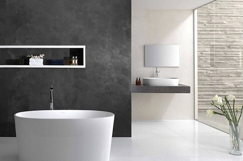 Diseño de interiores de baño de estilo minimalista - foto