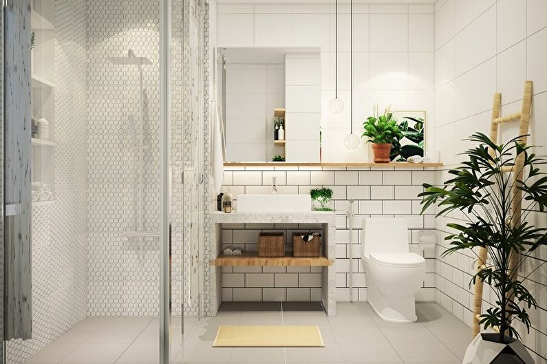 Diseño de interiores de baño de estilo minimalista - foto