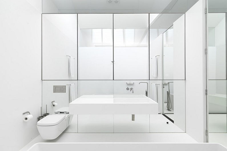 Diseño de interiores de baño de estilo minimalista - foto