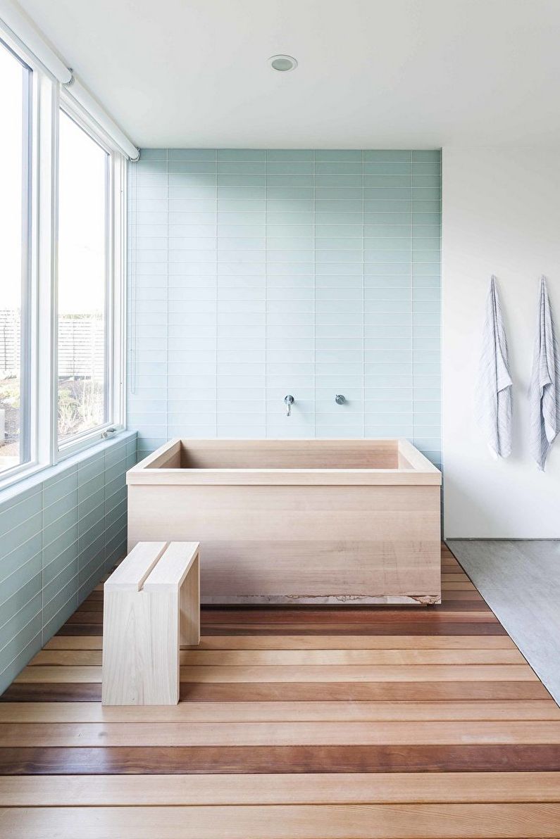 Diseño de interiores de baño de estilo minimalista - foto