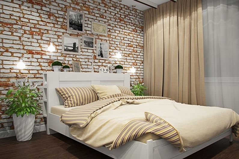 Dormitorio loft beige - Diseño de interiores