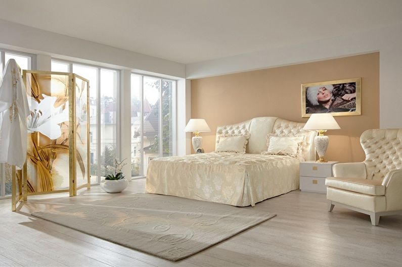 Dormitorio beige - foto de diseño de interiores