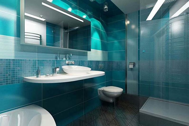 Pequeño baño turquesa - Diseño de interiores