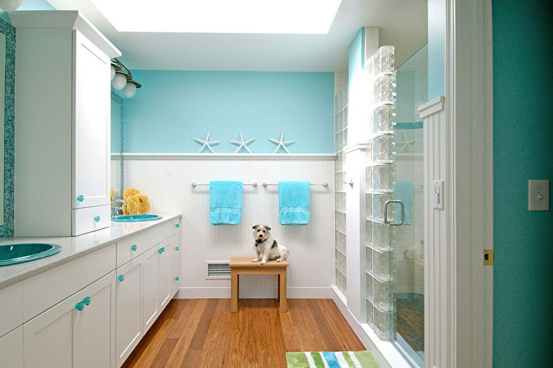 Salle de bain turquoise - photo de design d'intérieur