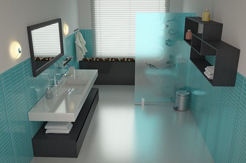 Salle de bain turquoise - photo de design d'intérieur