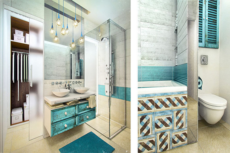 Salle de bain turquoise - photo de design d'intérieur