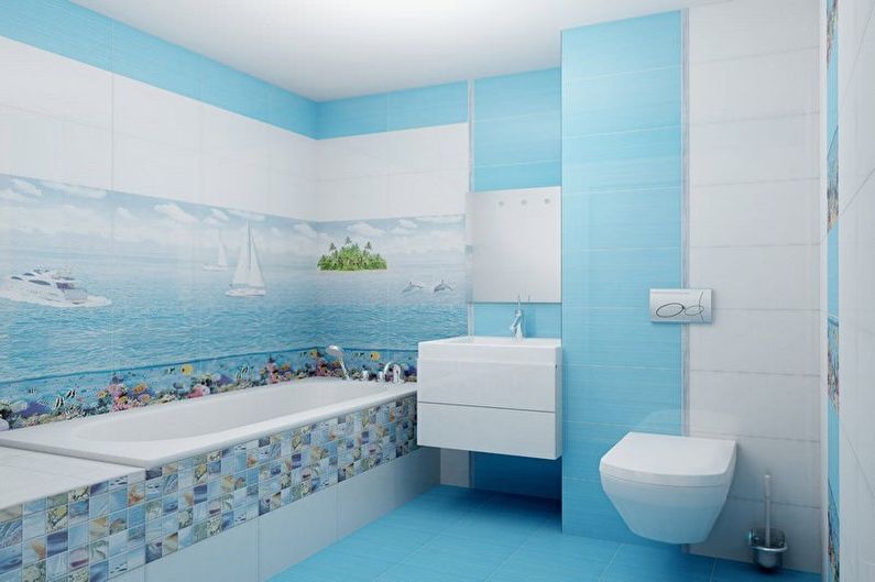 Turquoise bathroom - interior design photo