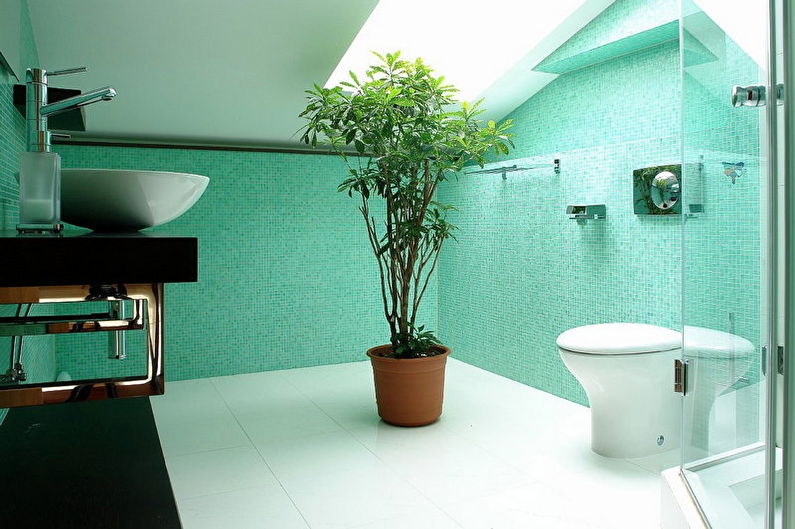 Baño turquesa - foto de diseño de interiores