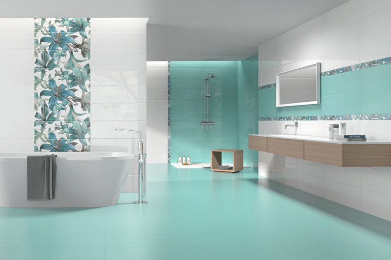 Salle de bain turquoise - photo de design d'intérieur