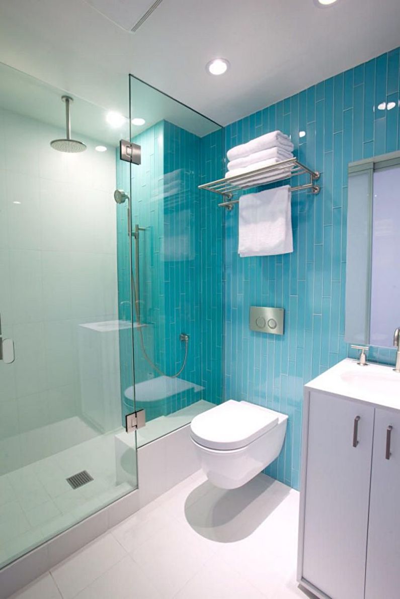 Salle de bain turquoise - photo de design d'intérieur