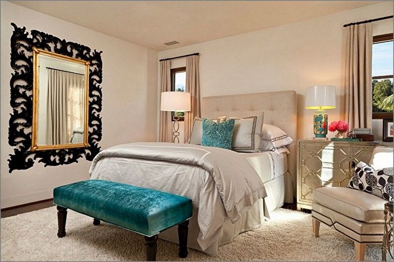 Turquoise Mediterranean-Style Bedroom - Interior Design