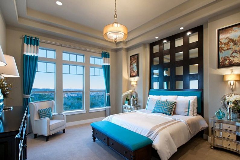 Turquoise bedroom - interior design photo