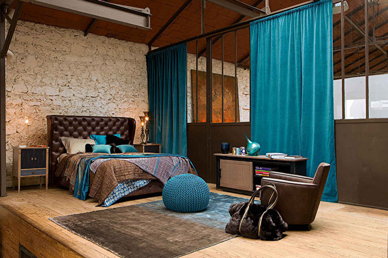 Turquoise bedroom - interior design photo