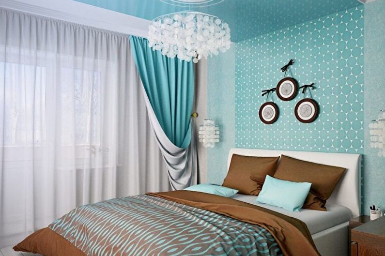 Turquoise slaapkamer - interieur design foto