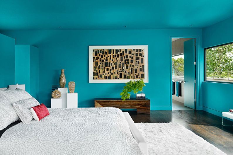 Turquoise slaapkamer - interieur design foto