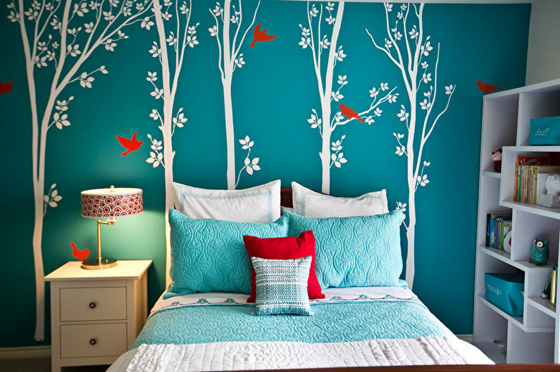 Chambre turquoise - photo de design d'intérieur