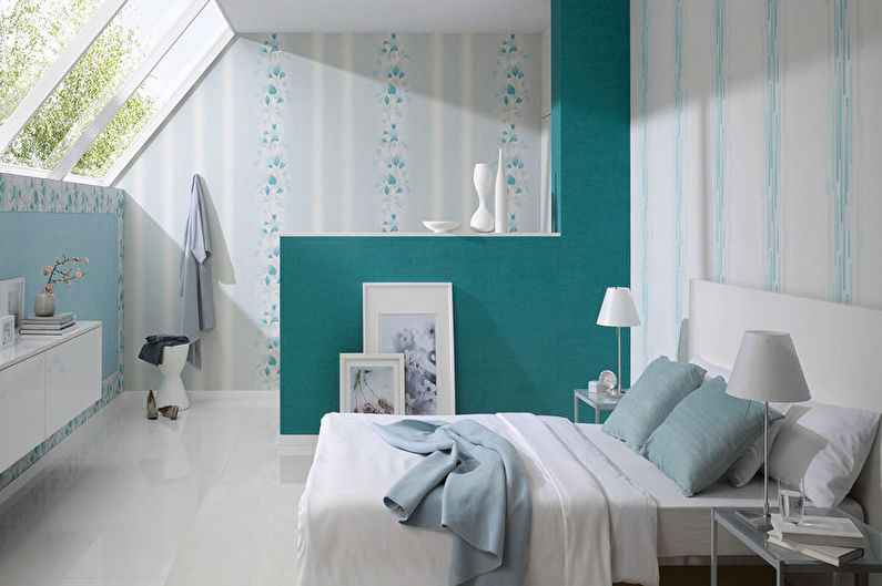 Turquoise bedroom - interior design photo