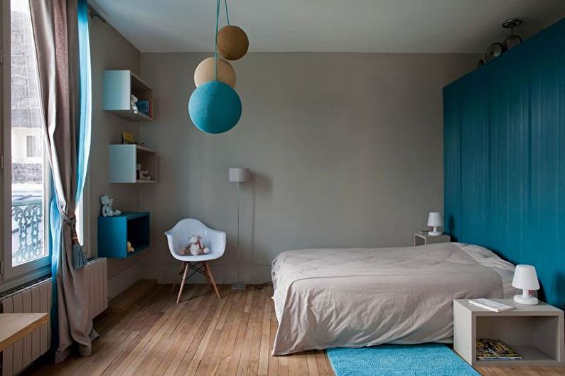 Dormitorio turquesa - foto de diseño de interiores