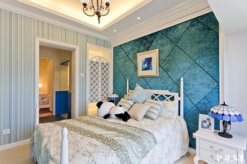 Turquoise bedroom - interior design photo