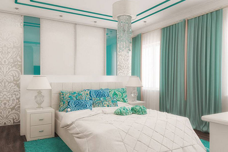 Dormitorio turquesa - foto de diseño de interiores