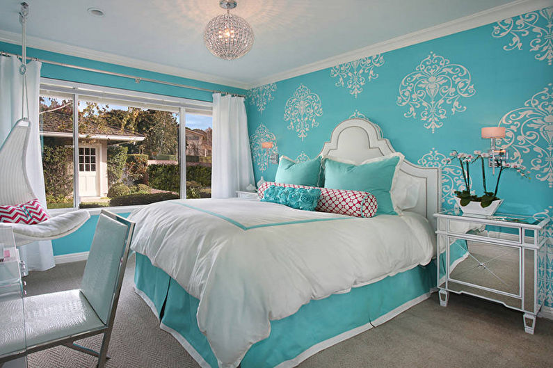 Turquoise bedroom - รูปภาพการออกแบบตกแต่งภายใน