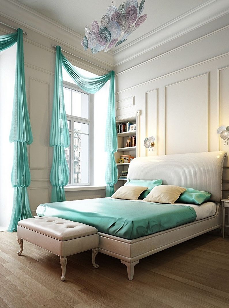 Turquoise bedroom - interior design photo