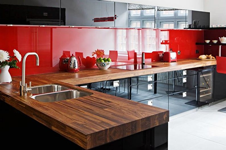 Dapur merah dan hitam: idea reka bentuk (70 foto)