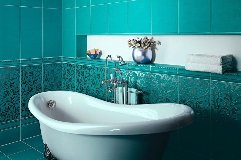 Turquoise bathroom: 75 photo ideas