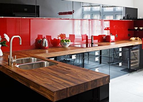 Cucina rossa e nera: idee di design (70 foto)