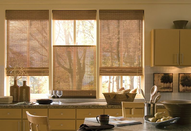 Cortinas de bambú para la cocina