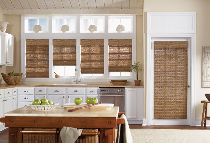 Bamboo curtains for the kitchen