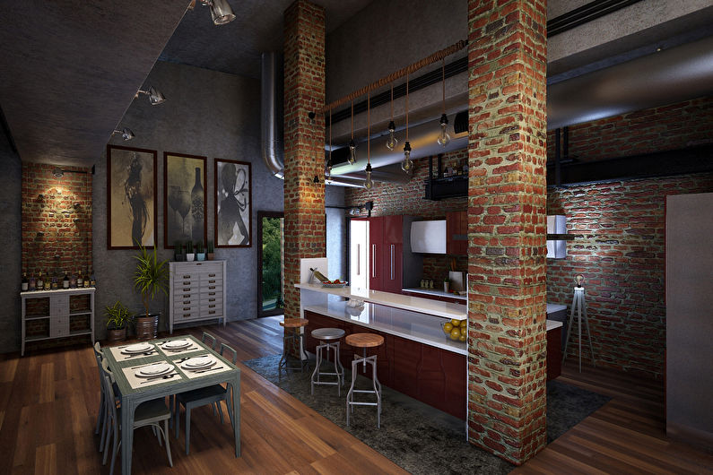 Comptoir de bar pour cuisine style loft