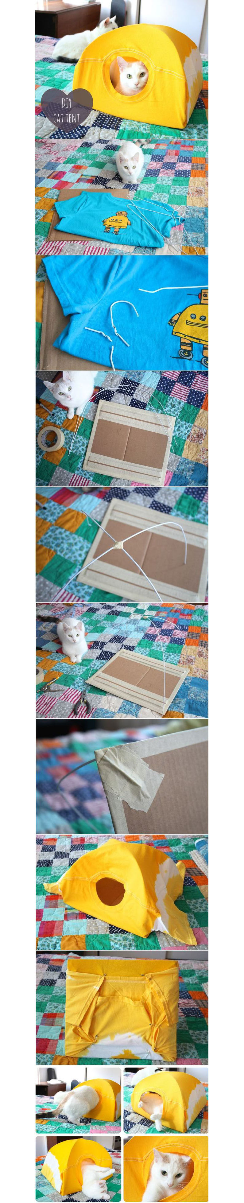 Rumah Kucing DIY - Khemah