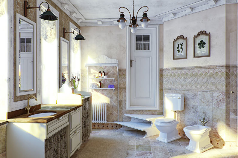 Provence Style Bathroom - การออกแบบตกแต่งภายใน