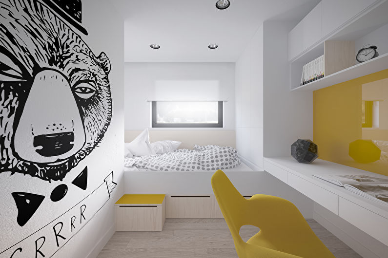 Cameră pentru o adolescentă în stil modern - Design interior