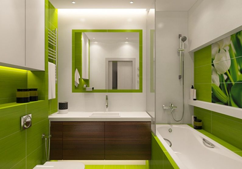 Banyo 4 m2 modern bir tarzda - İç Tasarım