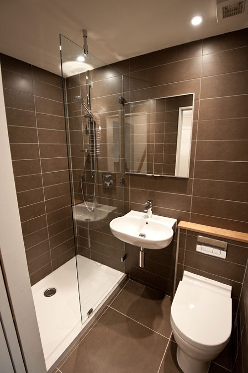 Aménagement intérieur d'une salle de bain de 4 m² avec douche - photo