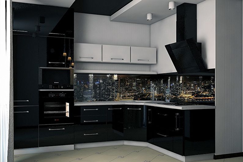 Black Kitchen Design - Φινίρισμα ποδιάς