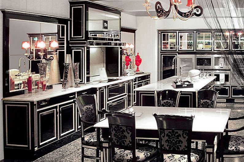 Cocina negra - foto de diseño de interiores