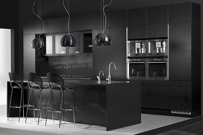 Cuisine noire - photo de design d'intérieur