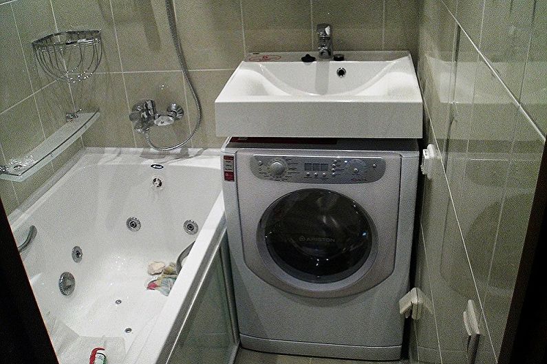 Sink sa itaas ng washing machine - larawan