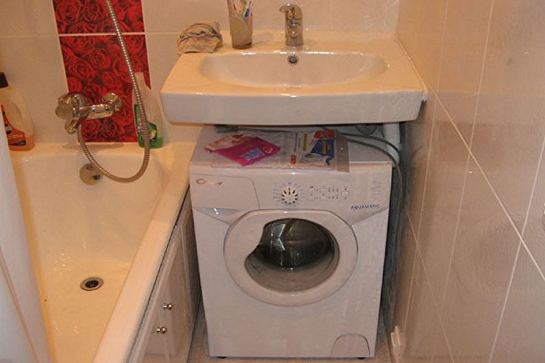 Sink sa itaas ng washing machine - larawan