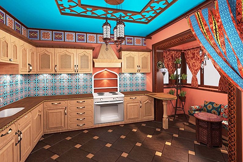 Pink ethnic style kitchen - Interior Design